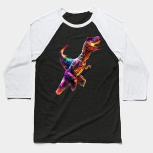 Cat Dinosaur Duel Baseball T-Shirt